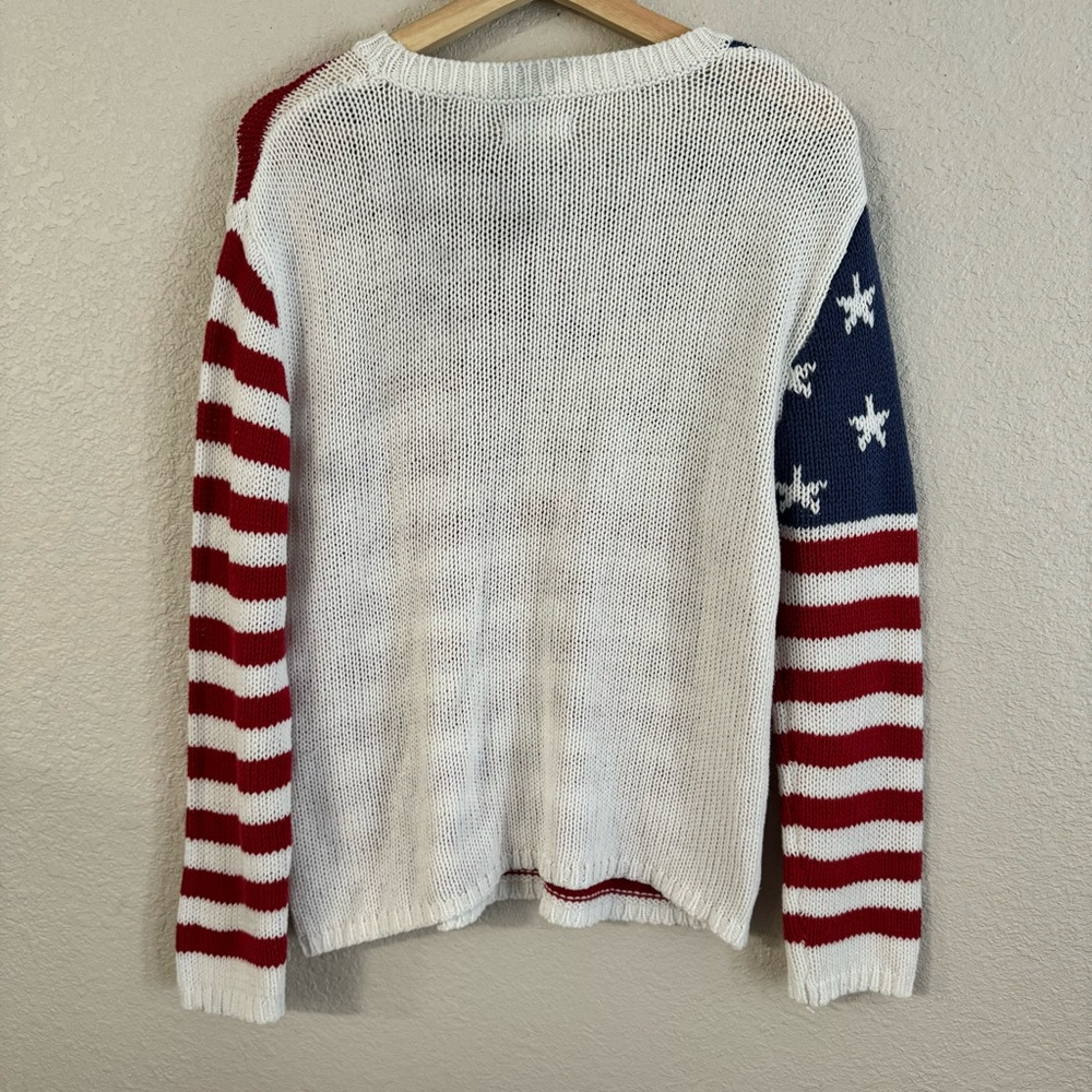 Grayson Threads Pull Over Cable Knit American Flag Novelty Sweater Graphic S - Picture 3 of 13